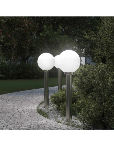 Lampioni a palo 3 pz 80 cm Acciaio Inox IP44