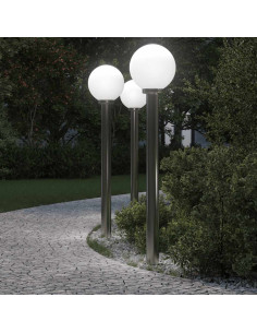 Lampioni a palo 3 pz 120 cm Acciaio Inox IP44