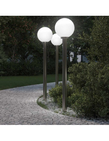 Lampioni a dissuasore con sensore 3 pz 120 cm Acciaio Inox IP44