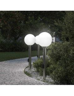 Lampioni a dissuasore con sensore e presa 3 pz 80 cm Acciaio Inox IP44