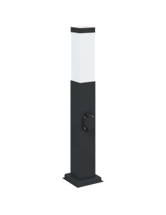 Lampada a paletto con presa elettrica 50 cm Nera IP44 2