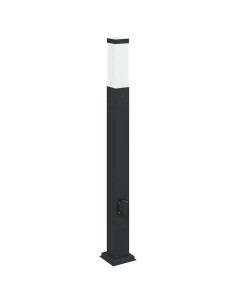 Lampada a paletto con presa elettrica 80 cm Nera IP44 2