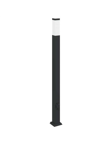 Lampada a paletto con presa di corrente 110 cm Nera IP44