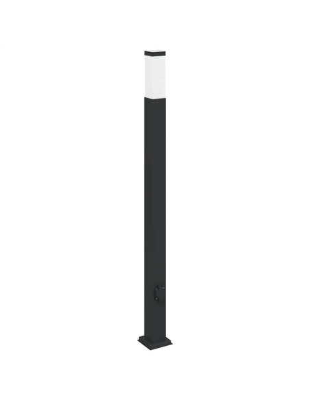 Lampada a paletto con presa di corrente 110 cm Nera IP44