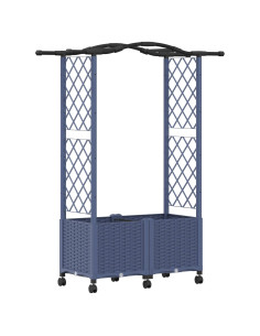 Letto Rialzato con Griglia e Tetto Grigio 125 x 40 x 144 cm PP 2