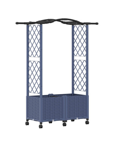 Letto Rialzato con Griglia e Tetto Grigio 125 x 40 x 144 cm PP