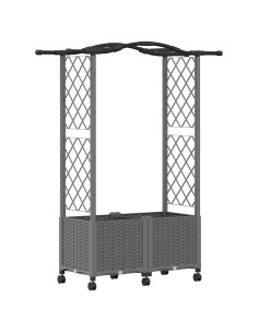 Letto Rialzato con Griglia e Tetto Grigio Chiaro PP 2