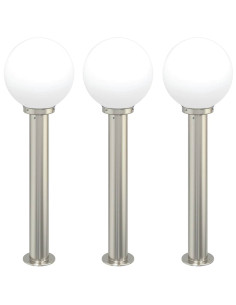 Lampioni a palo 3 pz 80 cm Acciaio Inox IP44 2