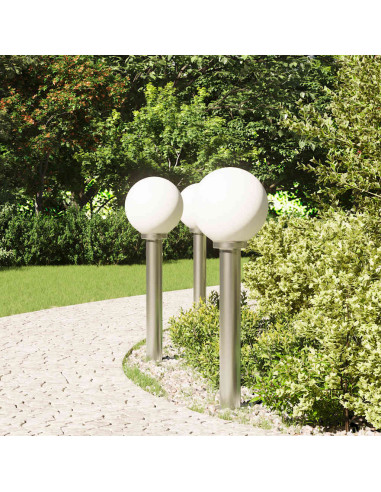 Lampioni a palo 3 pz 80 cm Acciaio Inox IP44