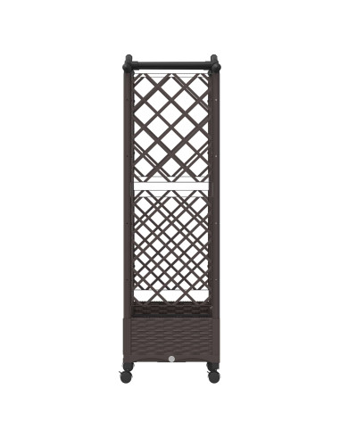 Letto Rialzato con Griglia e Tetto Marrone 124 x 40 x 129 cm PP
