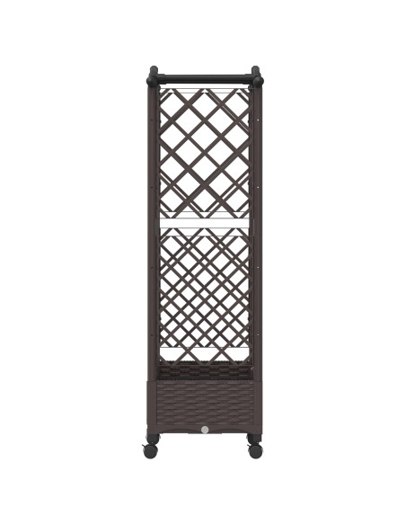 Letto Rialzato con Griglia e Tetto Marrone 124 x 40 x 129 cm PP
