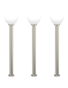Lampioni a palo 3 pz 120 cm Acciaio Inox IP44 2