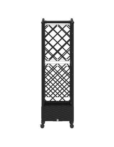 Letto Rialzato con Griglia e Tetto Nero 124 x 40 x 129 cm PP
