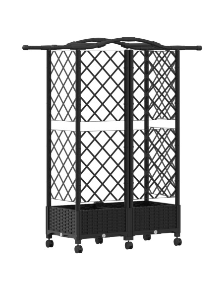 Letto Rialzato con Griglia e Tetto Nero 124 x 40 x 129 cm PP