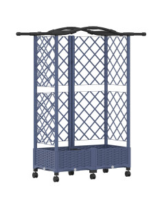Letto Rialzato con Griglia e Tetto Grigio 124 x 40 x 129 cm PP 2