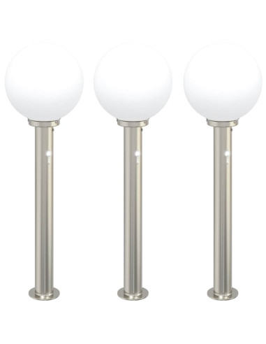 Lampioni a dissuasore con sensore 3 pz 80 cm Acciaio Inox IP44