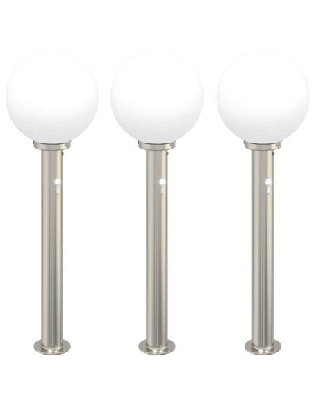 Lampioni a dissuasore con sensore 3 pz 80 cm Acciaio Inox IP44