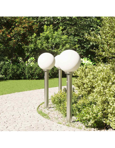 Lampioni a dissuasore con sensore 3 pz 80 cm Acciaio Inox IP44