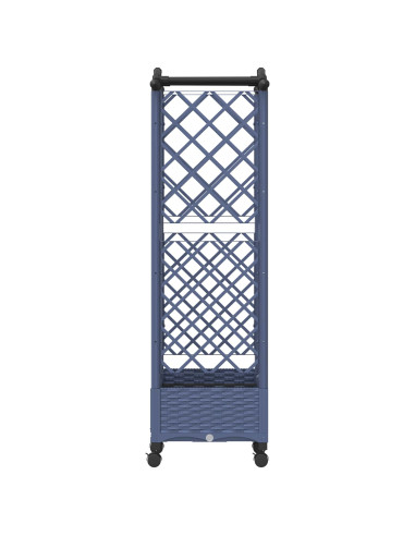 Letto Rialzato con Griglia e Tetto Grigio 124 x 40 x 129 cm PP