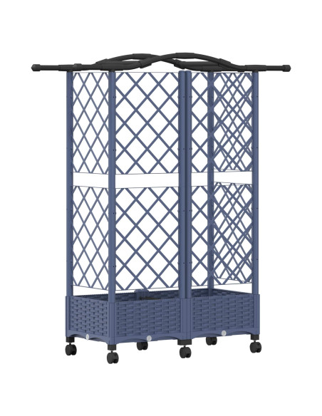 Letto Rialzato con Griglia e Tetto Grigio 124 x 40 x 129 cm PP