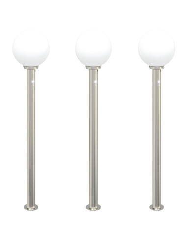 Lampioni a dissuasore con sensore 3 pz 120 cm Acciaio Inox IP44