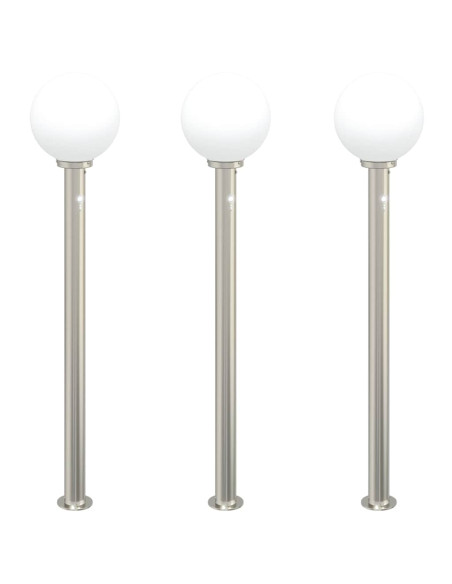 Lampioni a dissuasore con sensore 3 pz 120 cm Acciaio Inox IP44