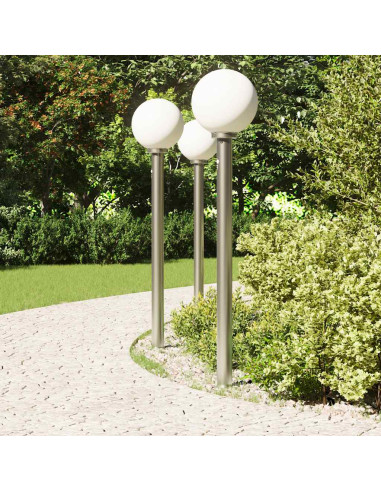 Lampioni a dissuasore con sensore 3 pz 120 cm Acciaio Inox IP44