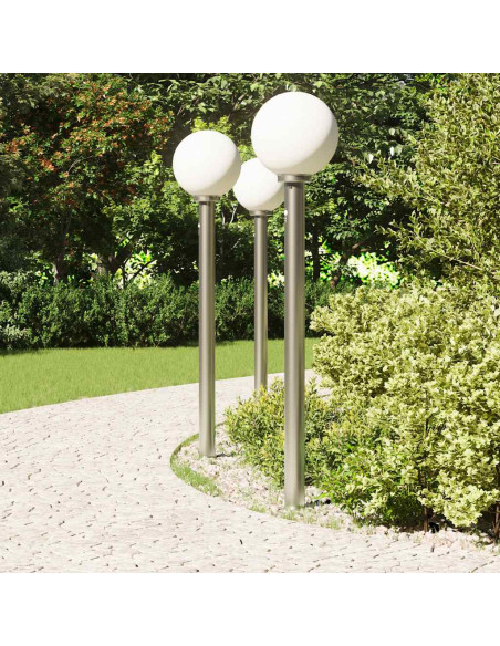 Lampioni a dissuasore con sensore 3 pz 120 cm Acciaio Inox IP44