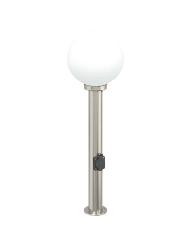 Lampada a paletto con presa elettrica 80 cm Acciaio Inox IP44