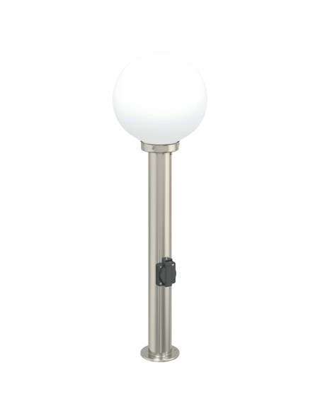 Lampada a paletto con presa elettrica 80 cm Acciaio Inox IP44