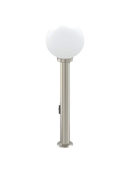 Lampada a paletto con presa elettrica 80 cm Acciaio Inox IP44