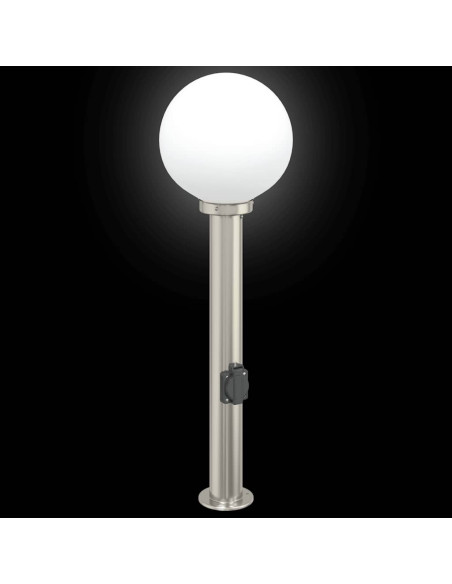 Lampioni a colonnina con presa elettrica 3 pz 80 cm Acciaio Inox IP44
