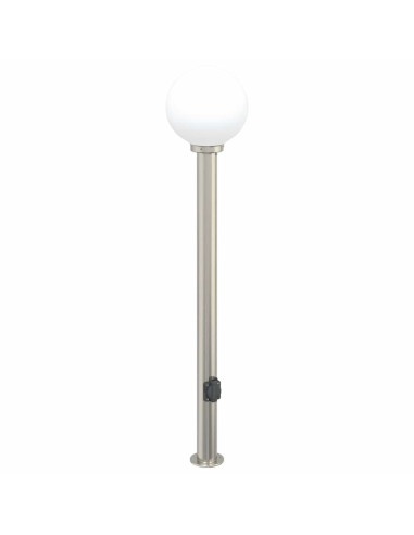Lampada a paletto con presa elettrica 120 cm Acciaio Inox IP44