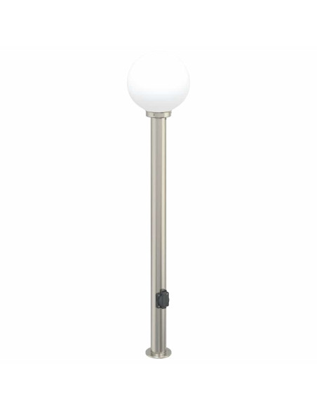 Lampada a paletto con presa elettrica 120 cm Acciaio Inox IP44