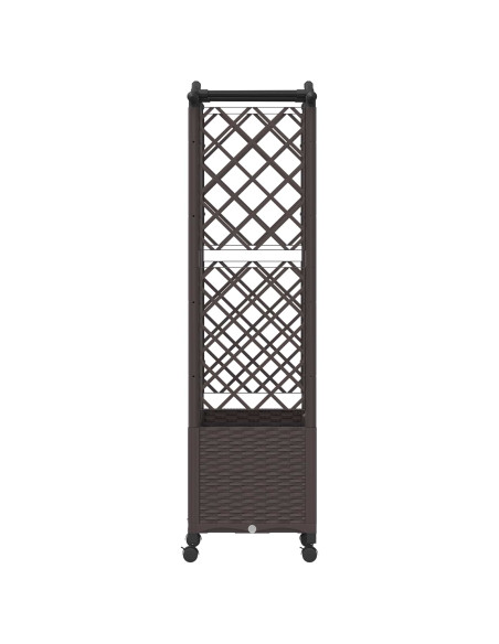 Letto Rialzato con Griglia e Tetto Marrone 122 x 40 x 144 cm PP