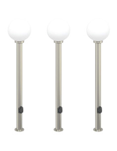 Lampioni a colonnina con presa elettrica 3 pz 120 cm Acciaio Inox IP44 2