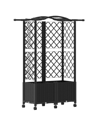 Letto Rialzato con Griglia e Tetto Nero 122 x 40 x 144 cm PP