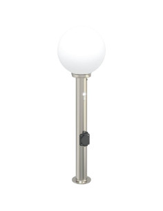 Lampada a paletto con sensore e presa 80 cm Acciaio Inox IP44 2