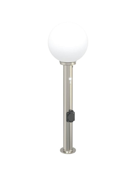 Lampada a paletto con sensore e presa 80 cm Acciaio Inox IP44