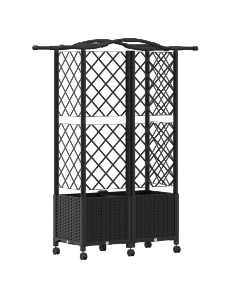 Letto Rialzato con Griglia e Tetto Nero 122 x 40 x 144 cm PP