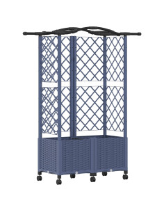 Letto Rialzato con Griglia e Tetto Grigio 122 x 40 x 144 cm PP 2