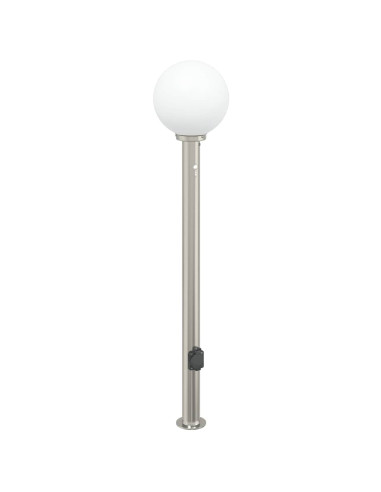 Lampada a paletto con sensore e presa 120 cm Acciaio Inox IP44