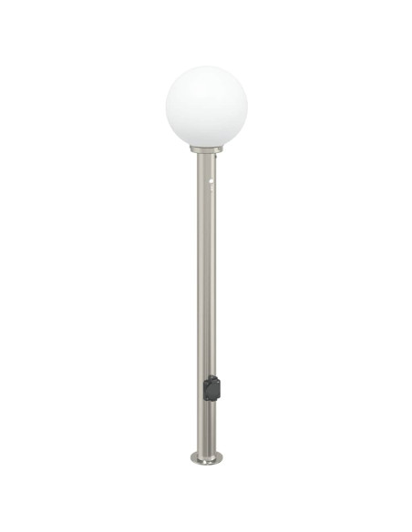 Lampada a paletto con sensore e presa 120 cm Acciaio Inox IP44
