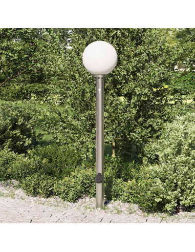 Lampada a paletto con sensore e presa 120 cm Acciaio Inox IP44