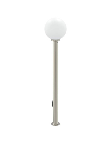 Lampada a paletto con sensore e presa 120 cm Acciaio Inox IP44