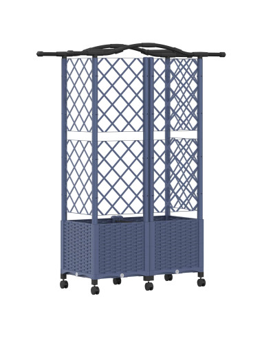 Letto Rialzato con Griglia e Tetto Grigio 122 x 40 x 144 cm PP