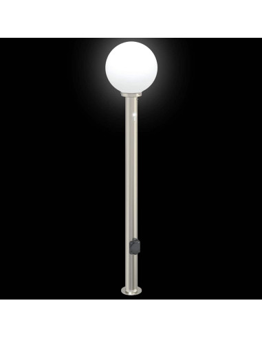 Lampada a paletto con sensore e presa 120 cm Acciaio Inox IP44