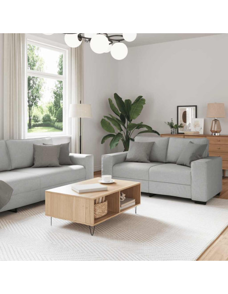 Set di Divani 2 pz con Cuscini Grigio Nuvola in Tessuto