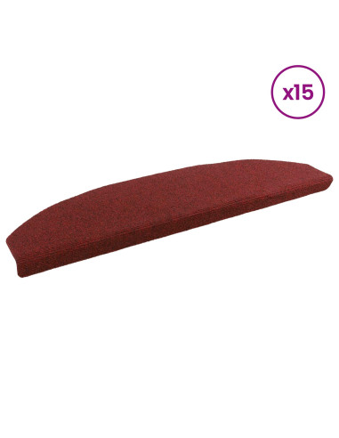 Tappetini per scale autoadesivi 15 pcs Rosso Bordeaux