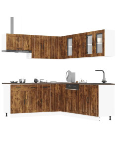 Set Mobili da Cucina 11 pz Lucca Rovere Fumo in Truciolato 2